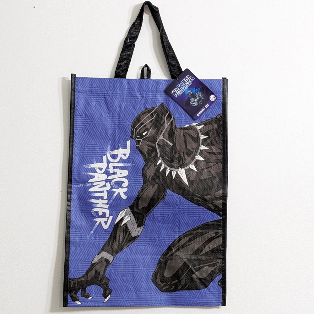 Marvel Black Panther Wakanda Forever Reusable Tote Bag, New With Tag